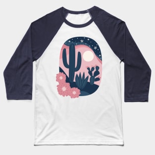 Desert Cactus Sunset Baseball T-Shirt